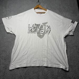 Defend Hawaii T Shirt Men's 3X White Lawai'a Crew Graphic Short Sleeve